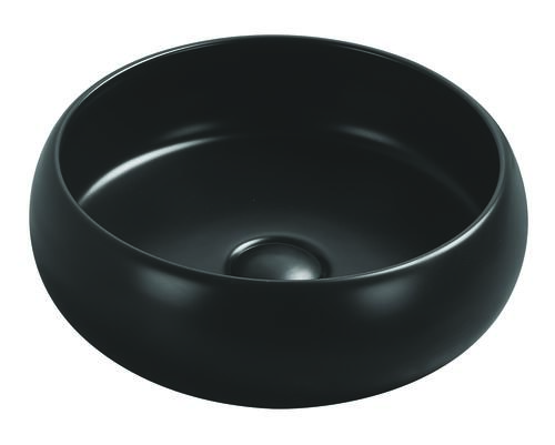 Vasque ronde à poser SORA en céramique Ø36 x h.12 cm - Noir mat